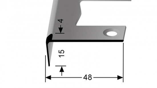 Schodový profil pro 4 mm (šroubovací) Küberit 861 EB