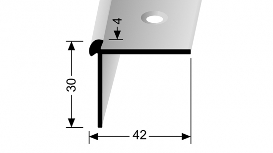 Schodový profil pro krytiny do 4 mm (šroubovací) Küberit 872