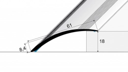 Přechodový profil 61 mm - oblý (samolepící)