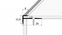 Schodový profil 28 x 12 mm - pro linoleum, PVC, vinyl a koberce - do 3 mm