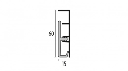 Soklový hliníkový profil 60 mm (upevnění klipy) Küberit 935