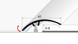 Přechodový profil 41 mm - oblý nivelace do 8 mm (samolepící i narážecí)
