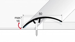 Přechodový profil 50 mm - oblý nivelace do 16 mm (kovový trn s hmoždinkou)