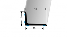 Stěnová ukončovací lišta 18 x 12 mm, hladká (samolepící 2x lepidlo) Küberit 369 N/SK