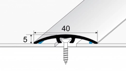 Přechodový profil 40 mm - oblý - nivelace do 6 mm (kovový trn s hmoždinkou)