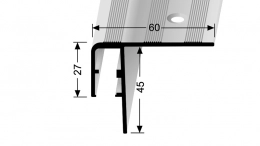 Schodový profil 60 x 27 mm pro LED podsvícení (šroubovací) Küberit 890