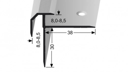 Schodový profil pro krytiny 8 - 8,5 mm (šroubovací) | Küberit 838