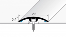 Přechodový profil 32 mm - oblý - nivelace do 5 mm (kovový trn s hmoždinkou)