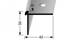 Schodový profil pro krytiny do 5 mm (šroubovací) Küberit 873