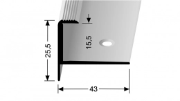Schodový profil pro krytiny do 15,5 mm (šroubovací) Küberit 813