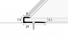 Ukončovací profil - pro linoleum, PVC, vinyl a koberce - drážkovaný - do 5 mm (šroubovací)