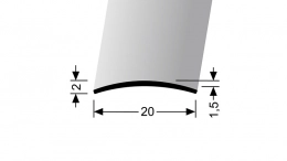 Přechodový profil 20 mm - oblý (nevrtaný) Küberit 458 U