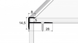 Schodový profil 28 x 15 mm - pro linoleum, PVC, vinyl a koberce - do 5 mm